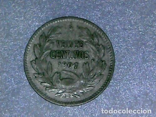 Monedas antiguas de Am&eacute;rica: chile moneda 20 centavos 1907 km 151 - Foto 1