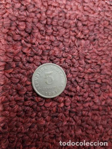 Monedas antiguas de Am&eacute;rica: moneda de argentina 5 centavos 1951 - Foto 1