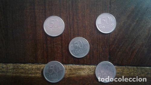 Monedas antiguas de Am&eacute;rica: lote de 5 monedas de 50 cent brasil - Foto 1