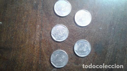 Monedas antiguas de Am&eacute;rica: lote de 5 monedas de 25 cent brasil - Foto 1