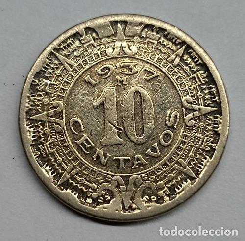Monedas antiguas de Am&eacute;rica: moneda 10 centavos mexico 1937 - Foto 1