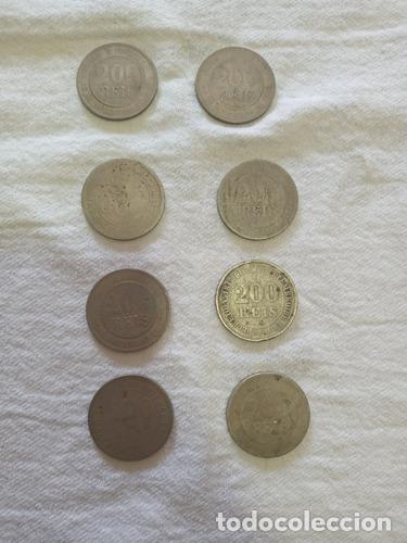 Monedas antiguas de Am&eacute;rica: lote de 8 monedas de 200 reales siglo xix