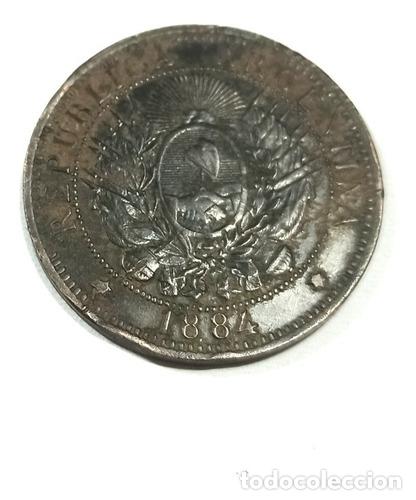 Monedas antiguas de Am&eacute;rica: numismatica moneda 2 centavos patacon cobre 1884 - Foto 1