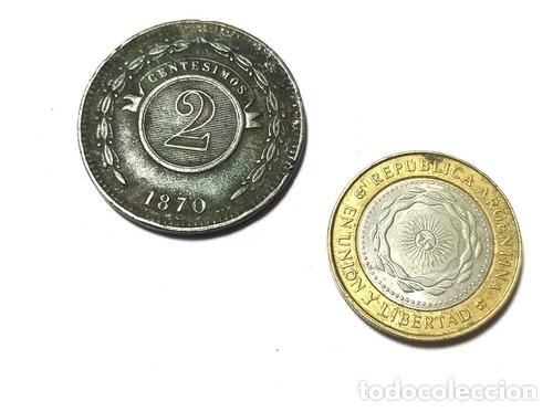 Monedas antiguas de Am&eacute;rica: numismatica moneda paraguay 2 centesimos 1870 mb - Foto 1