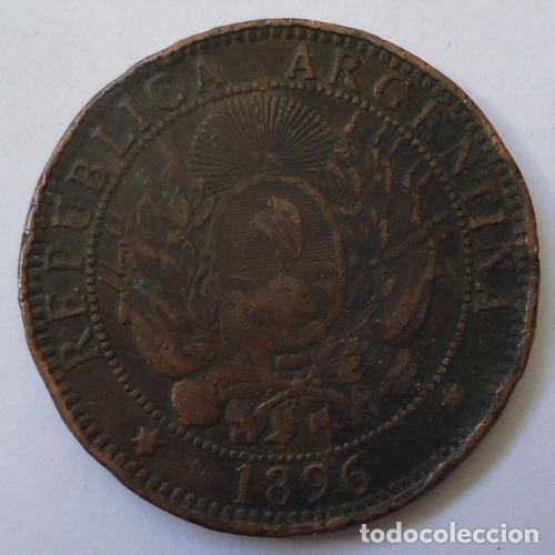 Monedas antiguas de Am&eacute;rica: argentina 2 centavos 1896 - Foto 1