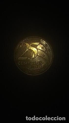 Monedas antiguas de Am&eacute;rica: moneda de 25 centavos brasil ano 2012 sin circular - Foto 1