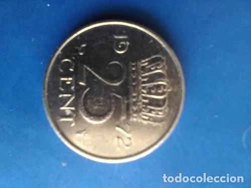 Monedas antiguas de Am&eacute;rica: moneda holanda 25 centavos ano 1972 - Foto 1