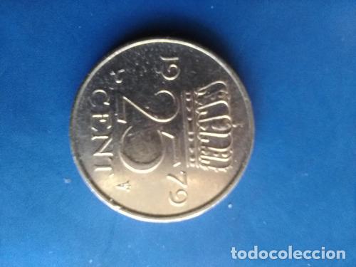 Monedas antiguas de Am&eacute;rica: moneda holanda 25 centavos ano 1979 - Foto 1