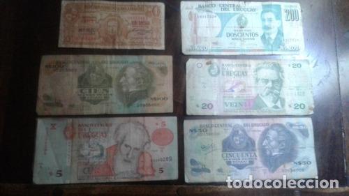 Monedas antiguas de Am&eacute;rica: lote de billetes de uruguay - Foto 1