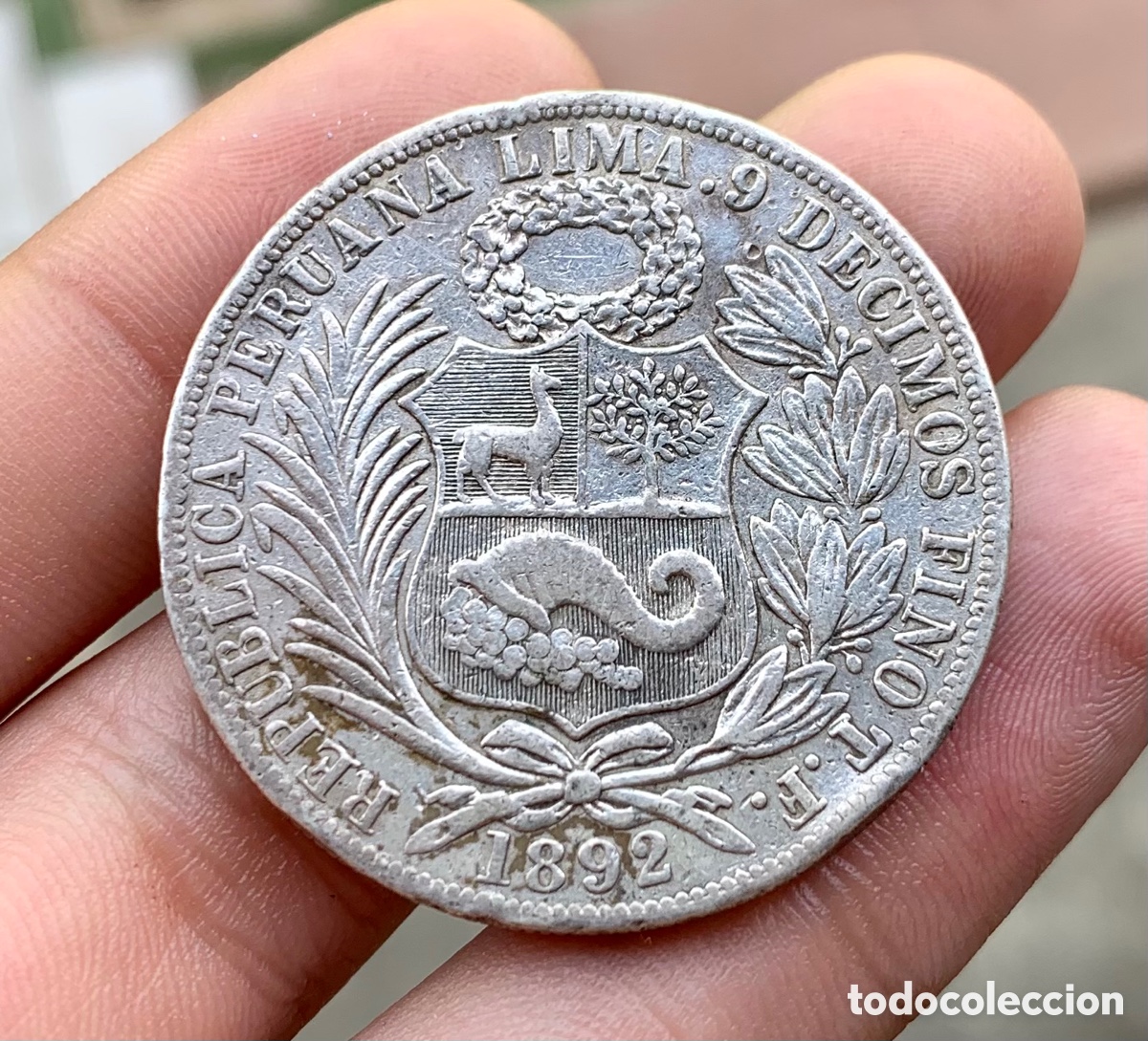 Monedas antiguas de Am&eacute;rica: Moneda PLATA PERU 1 Sol 1892 - Foto 3