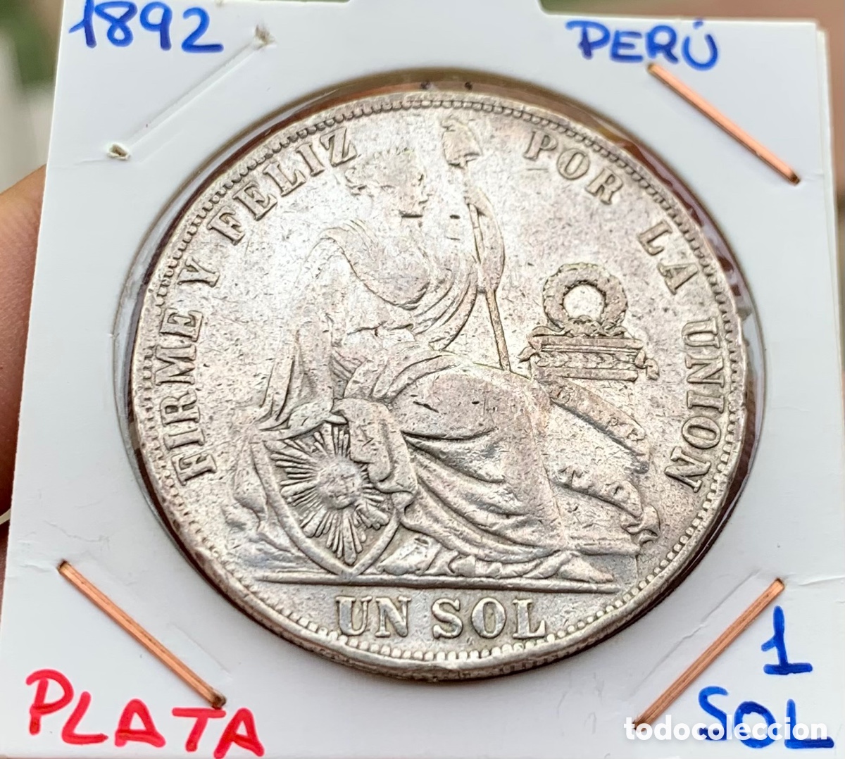 Monedas antiguas de Am&eacute;rica: Moneda PLATA PERU 1 Sol 1892 - Foto 7
