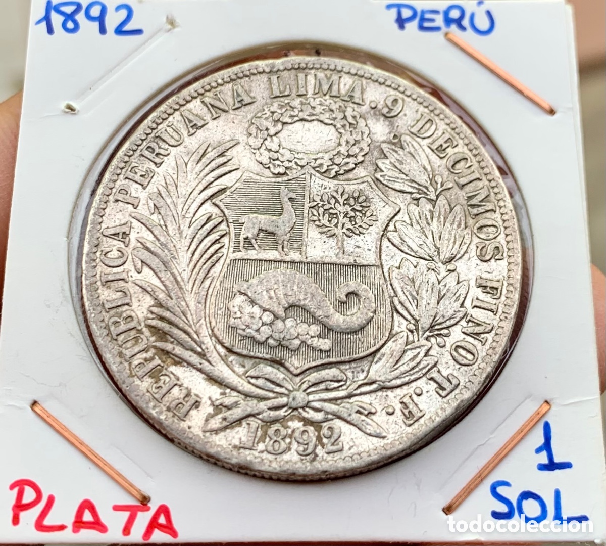 Monedas antiguas de Am&eacute;rica: Moneda PLATA PERU 1 Sol 1892 - Foto 8