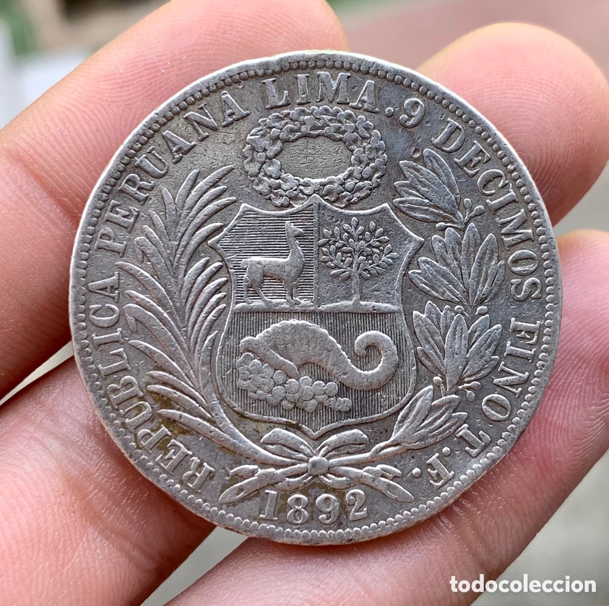 Monedas antiguas de Am&eacute;rica: Moneda PLATA PERU 1 Sol 1892 - Foto 1