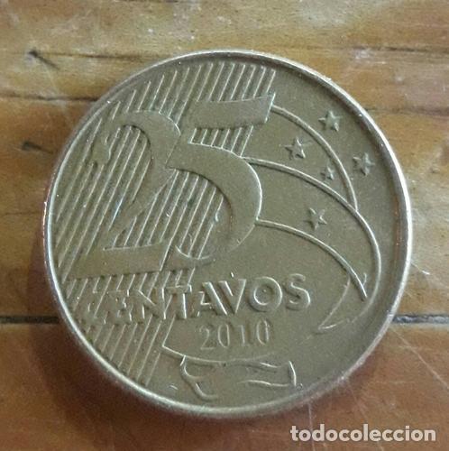 Monedas antiguas de Am&eacute;rica: moneda de 25 centavos de brasil ano 2010 - Foto 1