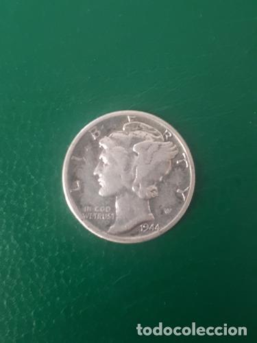Monedas antiguas de Am&eacute;rica: moneda eeuu 1944 10 cent plata mercurio - Foto 1