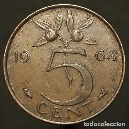 Monedas antiguas de Am&eacute;rica: moneda holanda 5 centavos 1964 - Foto 1