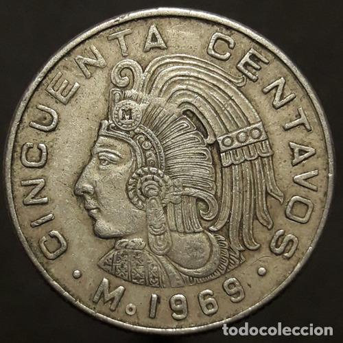 Monedas antiguas de Am&eacute;rica: moneda mexico 50 centavos 1969 - Foto 1
