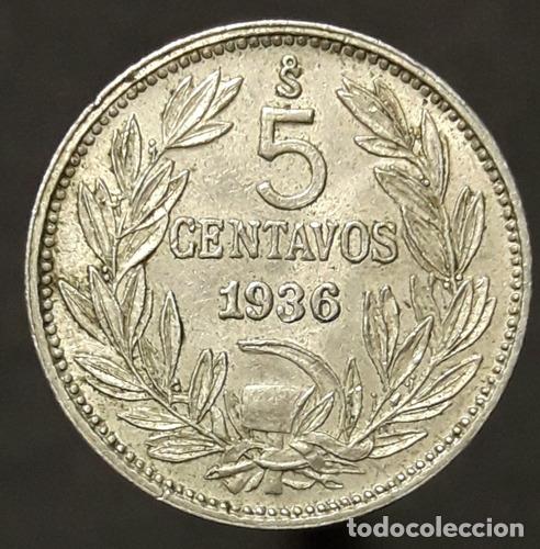 Monedas antiguas de Am&eacute;rica: moneda chile 5 centavos 1936 - Foto 1
