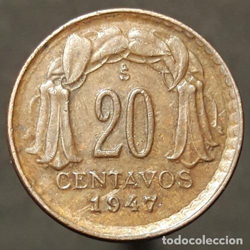 Monedas antiguas de Am&eacute;rica: moneda chile 20 centavos 1947 - Foto 1