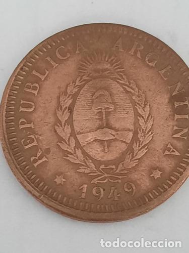 Monedas antiguas de Am&eacute;rica: moneda de argentina de 2 centavos de 1949 - Foto 1