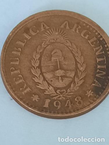 Monedas antiguas de Am&eacute;rica: moneda de argentina de 1 centavo 1948 - Foto 1