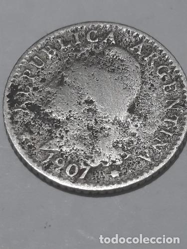 Monedas antiguas de Am&eacute;rica: moneda de argentina de 5 centavos de 1907 - Foto 1