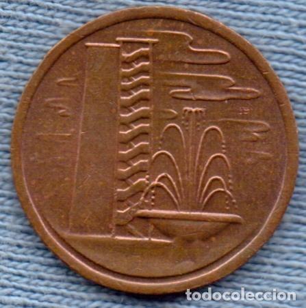 Monedas antiguas de Am&eacute;rica: singapur 1 cent 1975 edificios de departamentos fuente - Foto 1