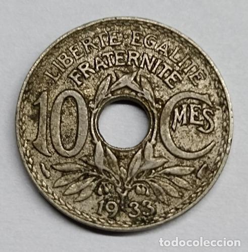Monedas antiguas de Am&eacute;rica: moneda 10 centimos francia 1933 - Foto 1
