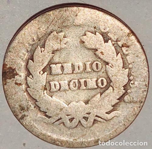 Monedas antiguas de Am&eacute;rica: medio decimo 1884 plata chile moneda - Foto 1