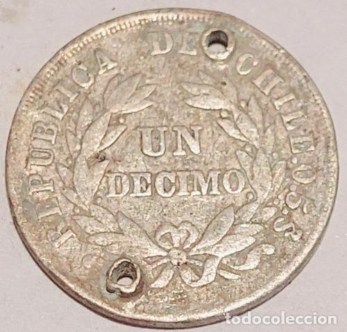Monedas antiguas de Am&eacute;rica: un decimo moneda chile 1880 plata - Foto 1