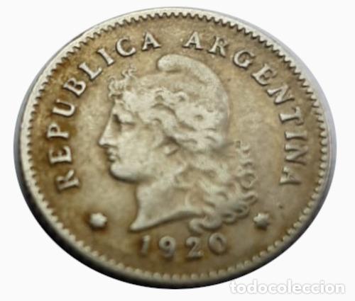 Monedas antiguas de Am&eacute;rica: moneda argentina 1920 10 centavos - Foto 1