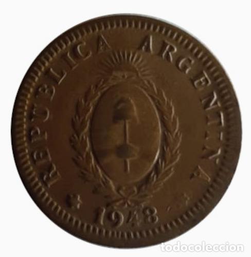 Monedas antiguas de Am&eacute;rica: moneda argentina 1948 2 centavos - Foto 1