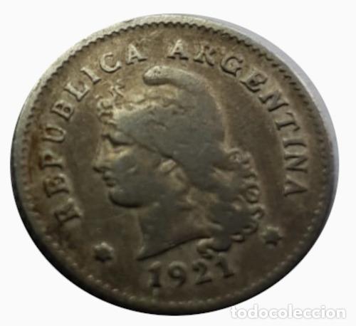 Monedas antiguas de Am&eacute;rica: moneda argentina 1921 10 centavos - Foto 1