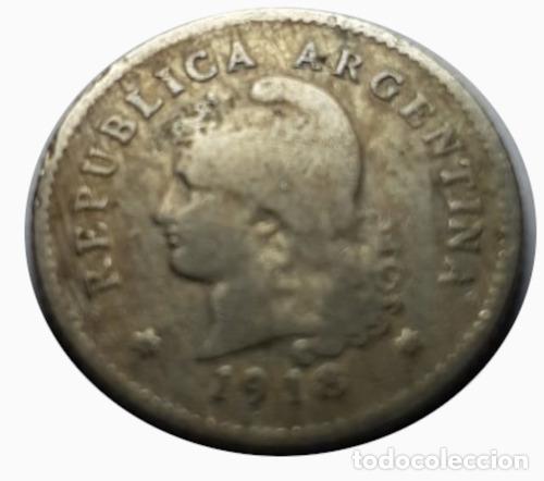 Monedas antiguas de Am&eacute;rica: moneda argentina 1918 10 centavos - Foto 1