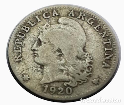 Monedas antiguas de Am&eacute;rica: moneda argentina 1920 20 centavos - Foto 1
