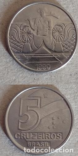Monedas antiguas de Am&eacute;rica: moneda de 5 centavos de brasil ano 1990 - Foto 1