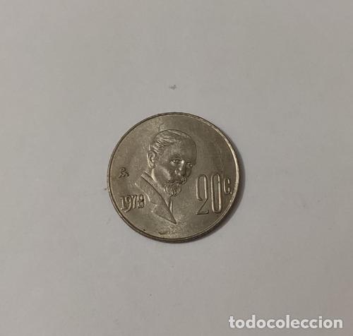 Monedas antiguas de Am&eacute;rica: 20 centavos moneda de mexico del ano 1978 - Foto 1