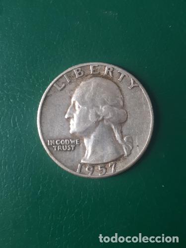 Monedas antiguas de Am&eacute;rica: eeuu 1957 cuarto dolar plata mb - Foto 1