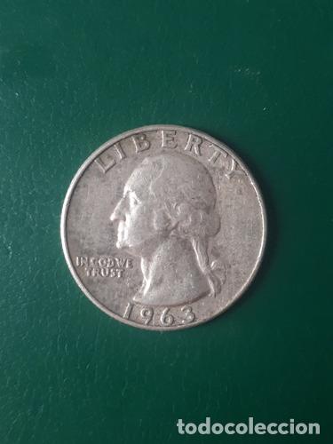 Monedas antiguas de Am&eacute;rica: eeuu 1963 d cuarto dolar plata mb - Foto 1
