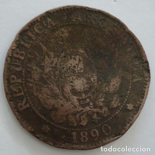 Monedas antiguas de Am&eacute;rica: argentina 2 centavos 1890 - Foto 1