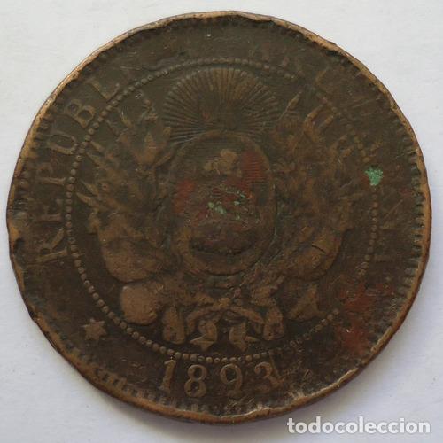 Monedas antiguas de Am&eacute;rica: argentina 2 centavos 1893 c - Foto 1