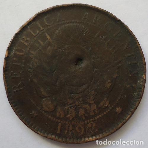 Monedas antiguas de Am&eacute;rica: argentina 2 centavos 1892 c - Foto 1