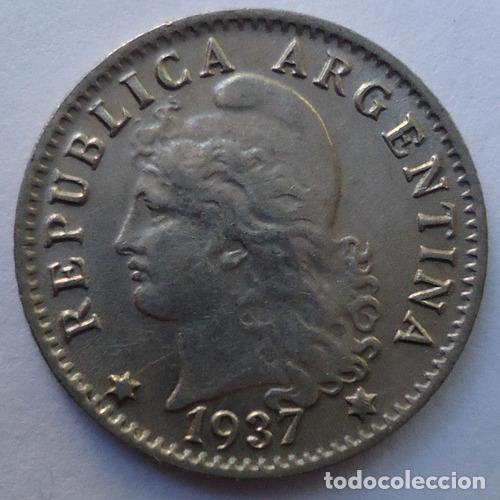 Monedas antiguas de Am&eacute;rica: argentina 5 centavos 1937 - Foto 1