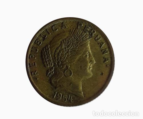 Monedas antiguas de Am&eacute;rica: moneda peru 1954 10 centavos - Foto 1