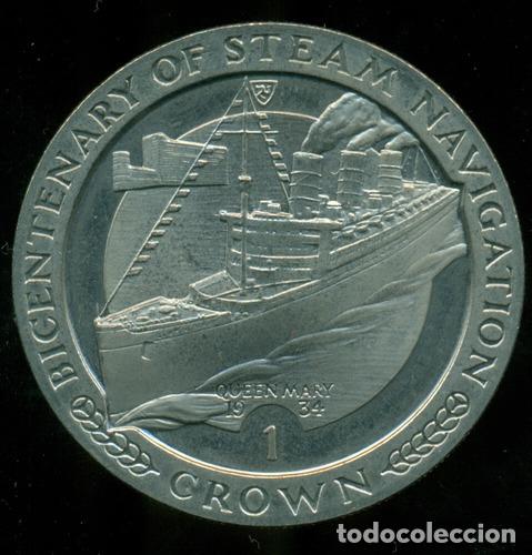 Monedas antiguas de Am&eacute;rica: isla del hombre gran moneda de cu ni 1988 reina maria 232
