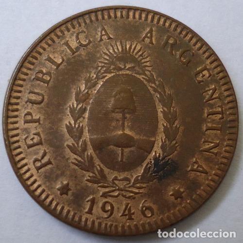 Monedas antiguas de Am&eacute;rica: argentina 2 centavos 1946 - Foto 1