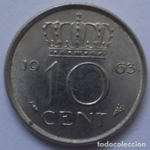 Monedas antiguas de Am&eacute;rica: holanda 10 centavos 1963 - Foto 1
