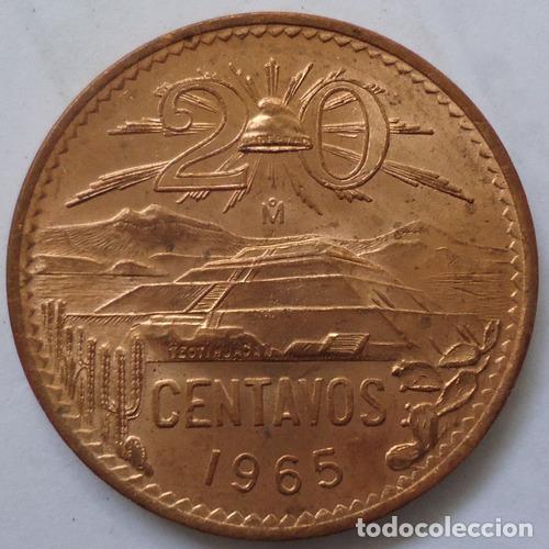 Monedas antiguas de Am&eacute;rica: mexico 20 centavos 1965 - Foto 1