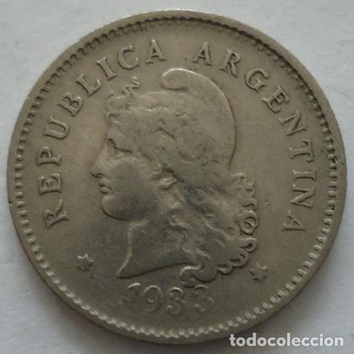 Monedas antiguas de Am&eacute;rica: argentina 10 centavos 1933 - Foto 1