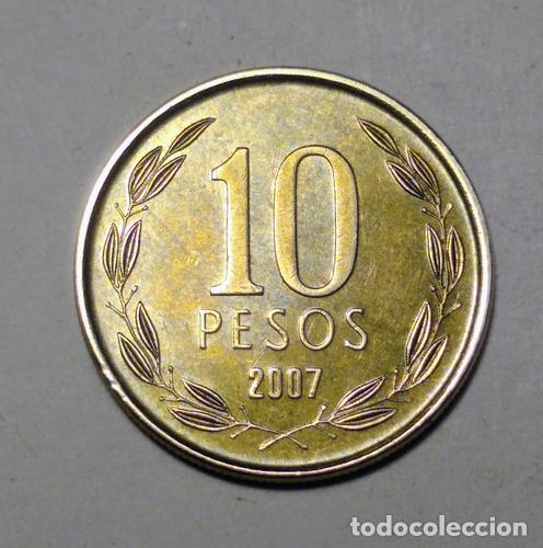 Monedas antiguas de Am&eacute;rica: moneda 10 pesos de chile - Foto 1